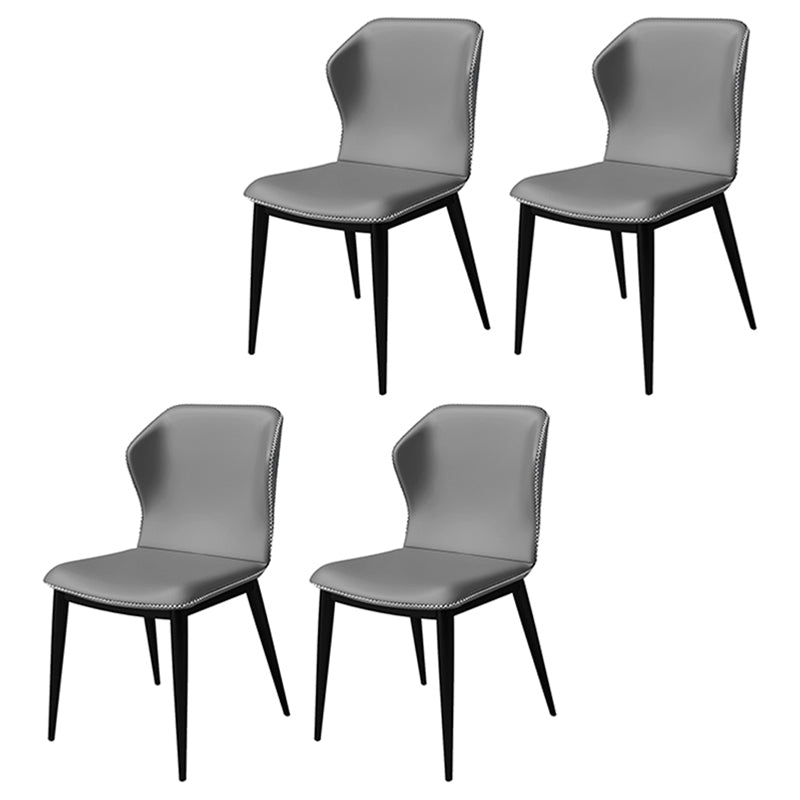 Industrial Home Side Chair Wingback Upholstered Metal Dining Room Chair Grey 4 Piece Set Clearhalo ' kitchen&dining_furn' 'Dining Chairs' 'Dining Tables & Seating' 'dining_chair' 'furn' 'furn_dining_chair' 'Furniture' 'furniture_dining_chair' 'Kitchen & Dining Furniture' 'kitchen' 4118655