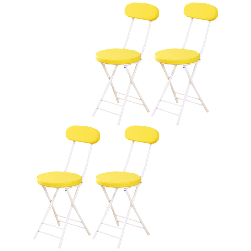 Industrial Upholstered Open Back Chair Matte Finish Folding Dining Chair Yellow 4 Piece Set Clearhalo ' kitchen&dining_furn' 'Dining Chairs' 'Dining Tables & Seating' 'dining_chair' 'furn' 'furn_dining_chair' 'Furniture' 'furniture_dining_chair' 'Kitchen & Dining Furniture' 'kitchen' 4118659