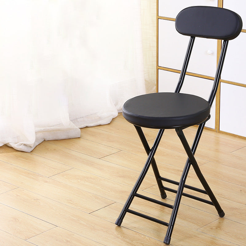 Industrial Upholstered Open Back Chair Matte Finish Folding Dining Chair Black 1 Piece Clearhalo ' kitchen&dining_furn' 'Dining Chairs' 'Dining Tables & Seating' 'dining_chair' 'furn' 'furn_dining_chair' 'Furniture' 'furniture_dining_chair' 'Kitchen & Dining Furniture' 'kitchen' 4118671