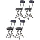 Industrial Upholstered Open Back Chair Matte Finish Folding Dining Chair Black 4 Piece Set Clearhalo ' kitchen&dining_furn' 'Dining Chairs' 'Dining Tables & Seating' 'dining_chair' 'furn' 'furn_dining_chair' 'Furniture' 'furniture_dining_chair' 'Kitchen & Dining Furniture' 'kitchen' 4118673