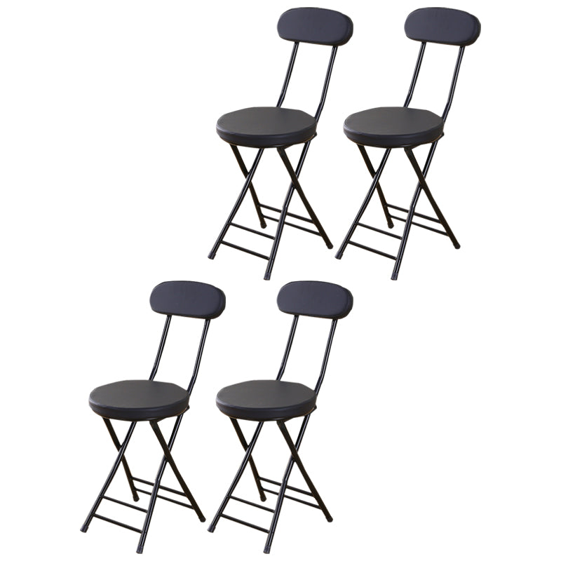 Industrial Upholstered Open Back Chair Matte Finish Folding Dining Chair Black 4 Piece Set Clearhalo ' kitchen&dining_furn' 'Dining Chairs' 'Dining Tables & Seating' 'dining_chair' 'furn' 'furn_dining_chair' 'Furniture' 'furniture_dining_chair' 'Kitchen & Dining Furniture' 'kitchen' 4118673