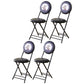 Industrial Upholstered Open Back Chair Matte Finish Folding Dining Chair Black-Purple 4 Piece Set Clearhalo ' kitchen&dining_furn' 'Dining Chairs' 'Dining Tables & Seating' 'dining_chair' 'furn' 'furn_dining_chair' 'Furniture' 'furniture_dining_chair' 'Kitchen & Dining Furniture' 'kitchen' 4118676