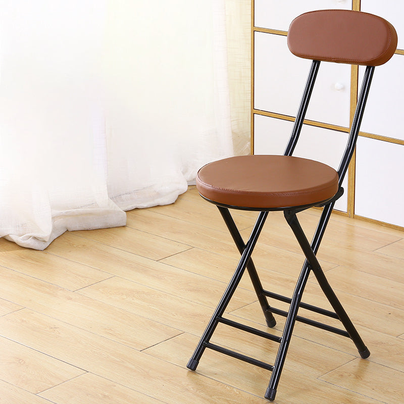 Industrial Upholstered Open Back Chair Matte Finish Folding Dining Chair Dark Brown 1 Piece Clearhalo ' kitchen&dining_furn' 'Dining Chairs' 'Dining Tables & Seating' 'dining_chair' 'furn' 'furn_dining_chair' 'Furniture' 'furniture_dining_chair' 'Kitchen & Dining Furniture' 'kitchen' 4118686