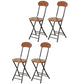 Industrial Upholstered Open Back Chair Matte Finish Folding Dining Chair Light Brown 4 Piece Set Clearhalo ' kitchen&dining_furn' 'Dining Chairs' 'Dining Tables & Seating' 'dining_chair' 'furn' 'furn_dining_chair' 'Furniture' 'furniture_dining_chair' 'Kitchen & Dining Furniture' 'kitchen' 4118691