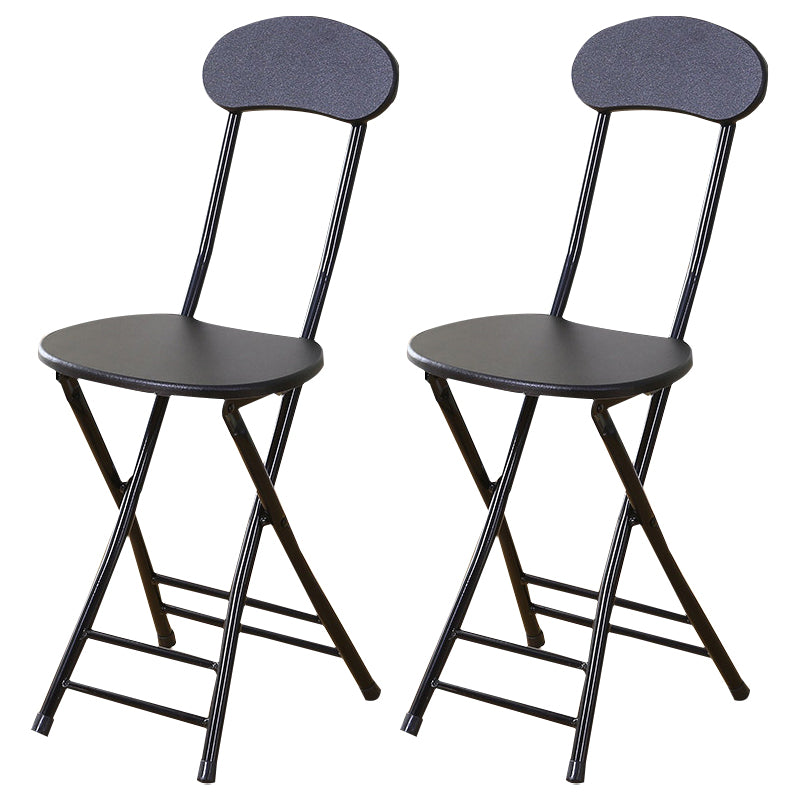 Industrial Upholstered Open Back Chair Matte Finish Folding Dining Chair Textured Black 2 Piece Set Clearhalo ' kitchen&dining_furn' 'Dining Chairs' 'Dining Tables & Seating' 'dining_chair' 'furn' 'furn_dining_chair' 'Furniture' 'furniture_dining_chair' 'Kitchen & Dining Furniture' 'kitchen' 4118693