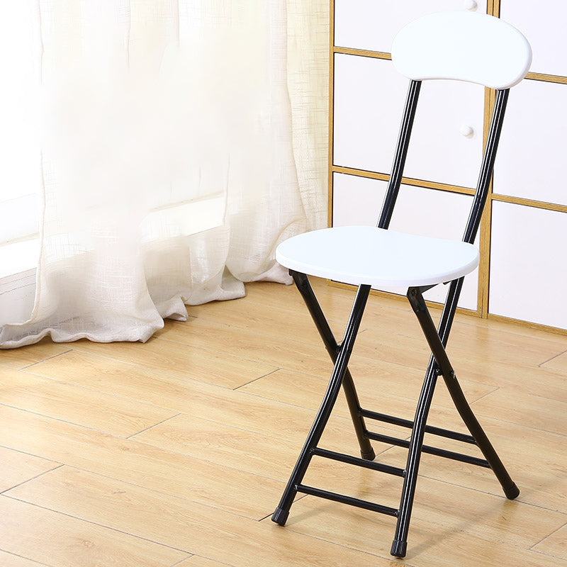 Industrial Upholstered Open Back Chair Matte Finish Folding Dining Chair White-Black 1 Piece Clearhalo ' kitchen&dining_furn' 'Dining Chairs' 'Dining Tables & Seating' 'dining_chair' 'furn' 'furn_dining_chair' 'Furniture' 'furniture_dining_chair' 'Kitchen & Dining Furniture' 'kitchen' 4118695