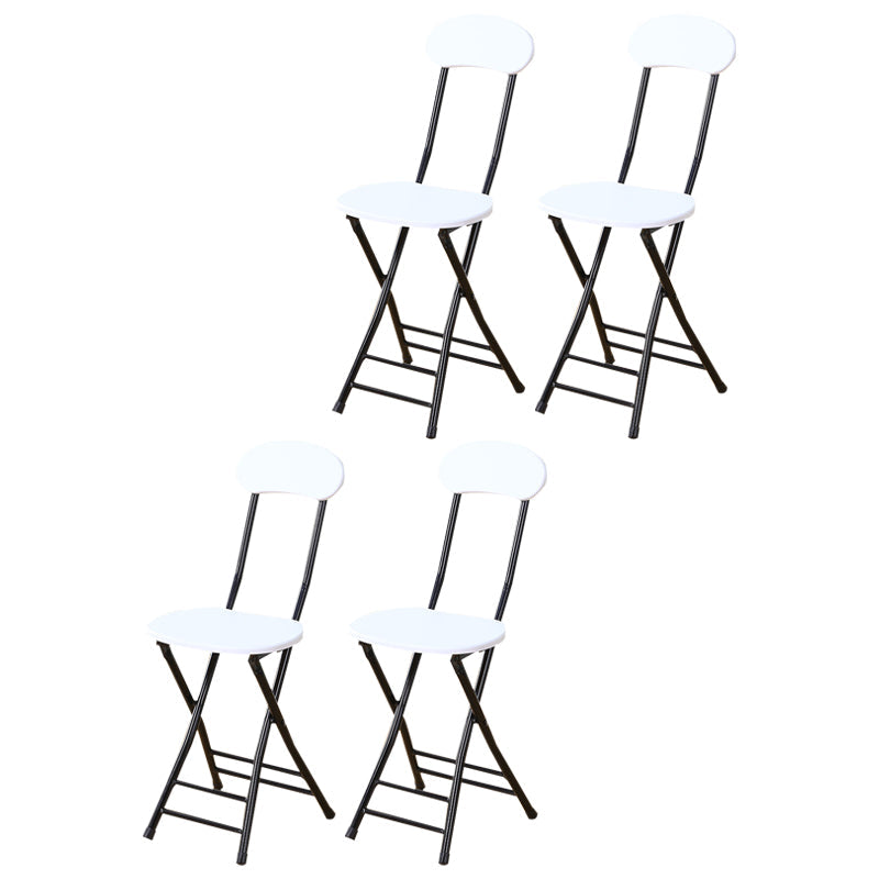 Industrial Upholstered Open Back Chair Matte Finish Folding Dining Chair White-Black 4 Piece Set Clearhalo ' kitchen&dining_furn' 'Dining Chairs' 'Dining Tables & Seating' 'dining_chair' 'furn' 'furn_dining_chair' 'Furniture' 'furniture_dining_chair' 'Kitchen & Dining Furniture' 'kitchen' 4118697