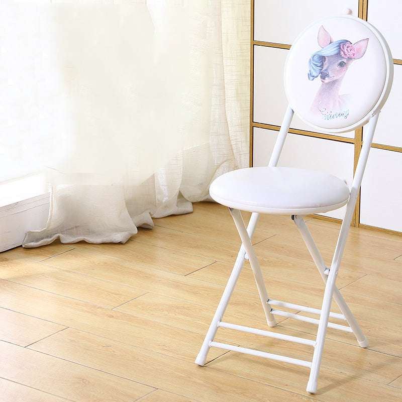 Industrial Upholstered Open Back Chair Matte Finish Folding Dining Chair Ivory 1 Piece Clearhalo ' kitchen&dining_furn' 'Dining Chairs' 'Dining Tables & Seating' 'dining_chair' 'furn' 'furn_dining_chair' 'Furniture' 'furniture_dining_chair' 'Kitchen & Dining Furniture' 'kitchen' 4118701