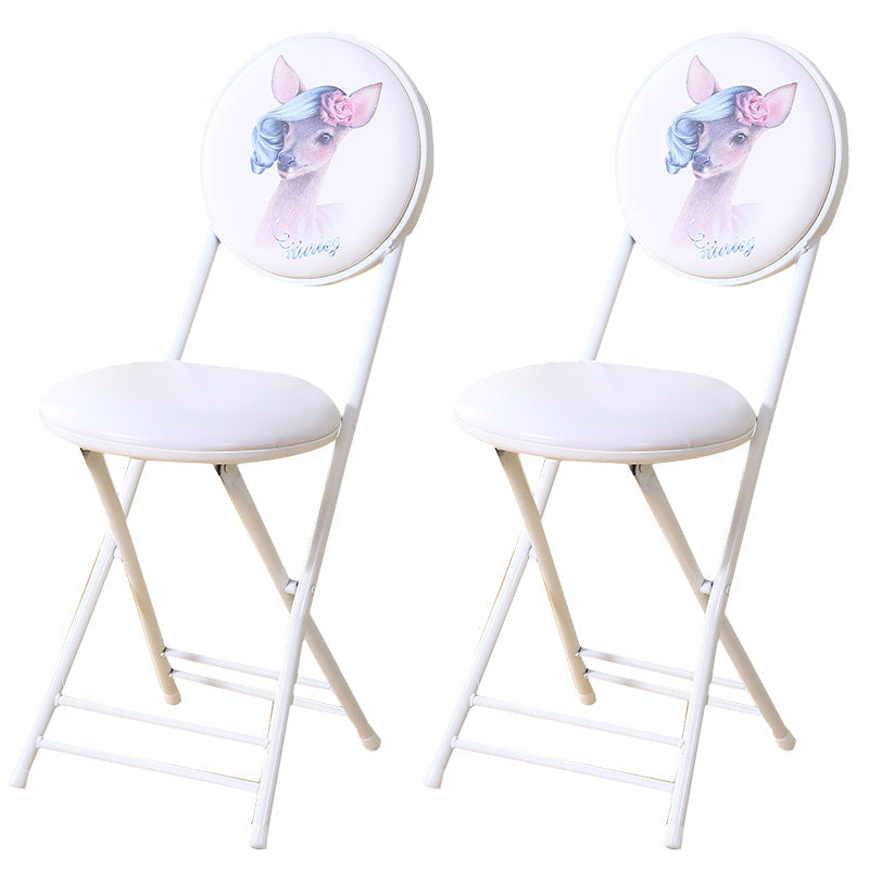 Industrial Upholstered Open Back Chair Matte Finish Folding Dining Chair Ivory 2 Piece Set Clearhalo ' kitchen&dining_furn' 'Dining Chairs' 'Dining Tables & Seating' 'dining_chair' 'furn' 'furn_dining_chair' 'Furniture' 'furniture_dining_chair' 'Kitchen & Dining Furniture' 'kitchen' 4118702