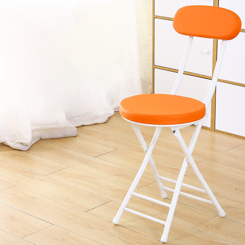 Industrial Upholstered Open Back Chair Matte Finish Folding Dining Chair Orange 1 Piece Clearhalo ' kitchen&dining_furn' 'Dining Chairs' 'Dining Tables & Seating' 'dining_chair' 'furn' 'furn_dining_chair' 'Furniture' 'furniture_dining_chair' 'Kitchen & Dining Furniture' 'kitchen' 4118713