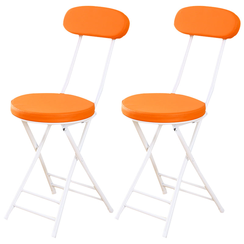Industrial Upholstered Open Back Chair Matte Finish Folding Dining Chair Orange 2 Piece Set Clearhalo ' kitchen&dining_furn' 'Dining Chairs' 'Dining Tables & Seating' 'dining_chair' 'furn' 'furn_dining_chair' 'Furniture' 'furniture_dining_chair' 'Kitchen & Dining Furniture' 'kitchen' 4118714