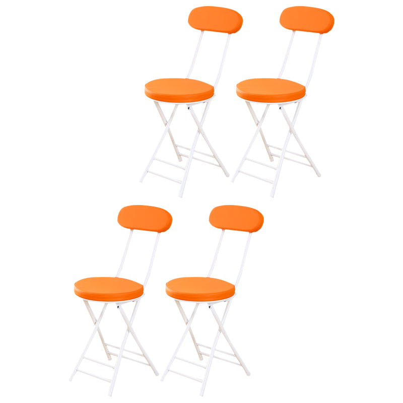 Industrial Upholstered Open Back Chair Matte Finish Folding Dining Chair Orange 4 Piece Set Clearhalo ' kitchen&dining_furn' 'Dining Chairs' 'Dining Tables & Seating' 'dining_chair' 'furn' 'furn_dining_chair' 'Furniture' 'furniture_dining_chair' 'Kitchen & Dining Furniture' 'kitchen' 4118715