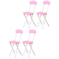 Industrial Upholstered Open Back Chair Matte Finish Folding Dining Chair Pink 4 Piece Set Clearhalo ' kitchen&dining_furn' 'Dining Chairs' 'Dining Tables & Seating' 'dining_chair' 'furn' 'furn_dining_chair' 'Furniture' 'furniture_dining_chair' 'Kitchen & Dining Furniture' 'kitchen' 4118718