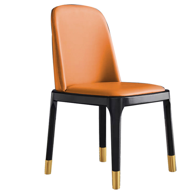 Glam Style Wooden Dining Chair Dining Armless Single Chair for Kitchen Orange Brass Gold Clearhalo ' kitchen&dining_furn' 'Dining Chairs' 'Dining Tables & Seating' 'dining_chair' 'furn' 'furn_dining_chair' 'Furniture' 'furniture_dining_chair' 'Kitchen & Dining Furniture' 'kitchen' 4118723