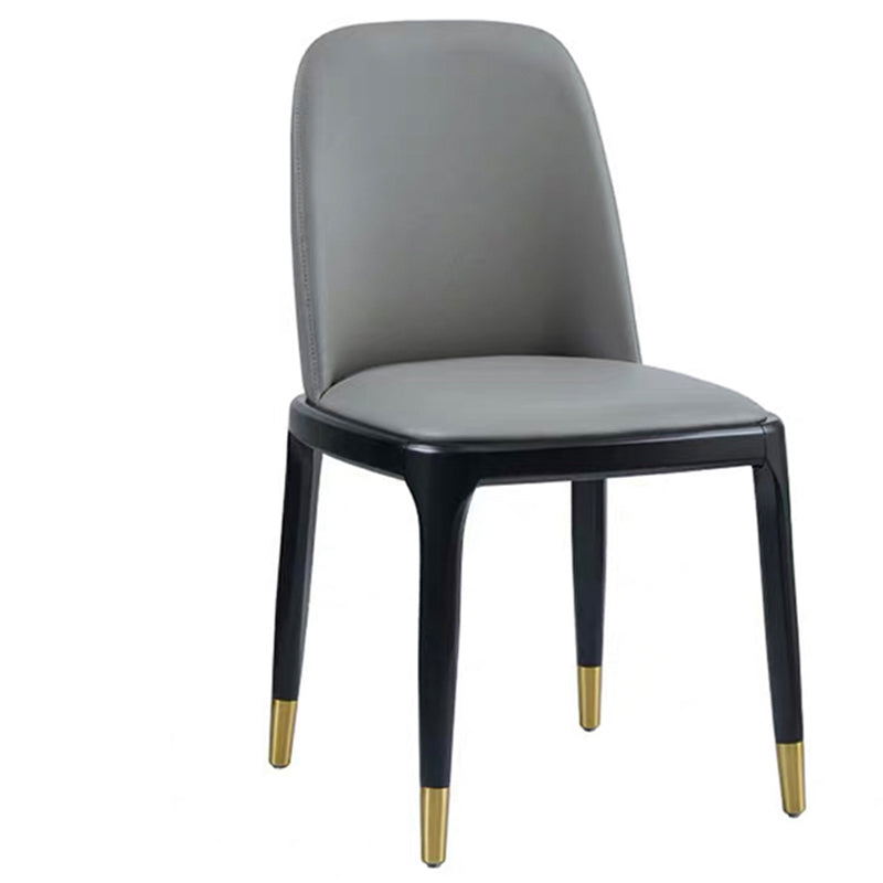 Glam Style Wooden Dining Chair Dining Armless Single Chair for Kitchen Dark Gray Brass Gold Clearhalo ' kitchen&dining_furn' 'Dining Chairs' 'Dining Tables & Seating' 'dining_chair' 'furn' 'furn_dining_chair' 'Furniture' 'furniture_dining_chair' 'Kitchen & Dining Furniture' 'kitchen' 4118726