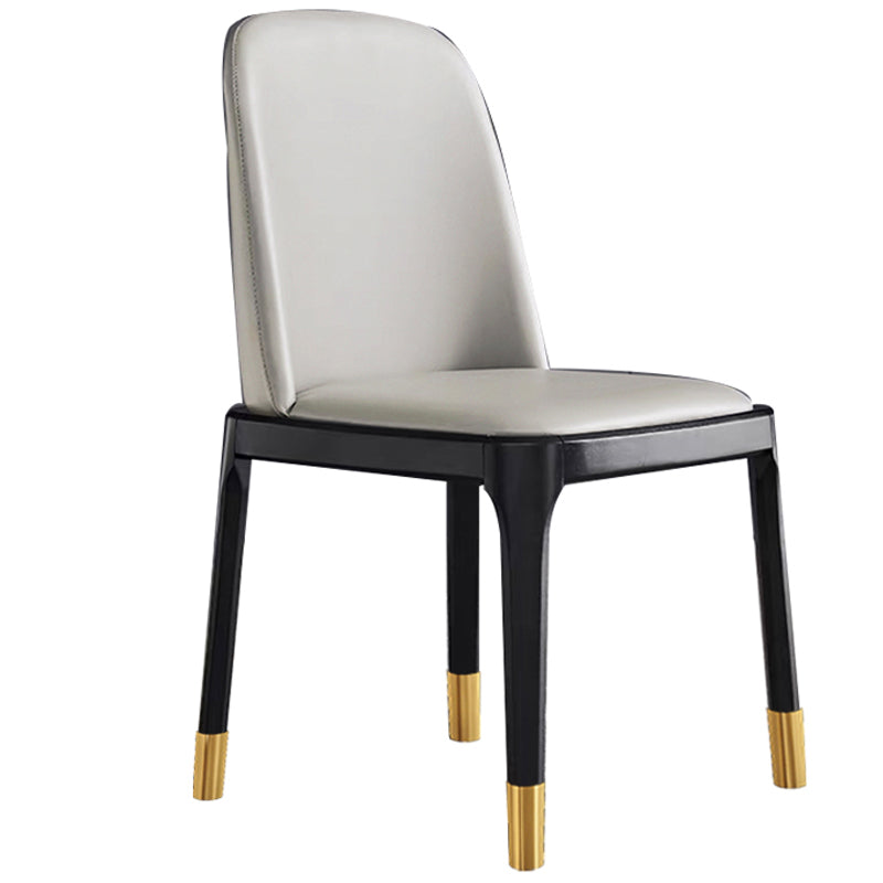 Glam Style Wooden Dining Chair Dining Armless Single Chair for Kitchen Light Gray Brass Gold Clearhalo ' kitchen&dining_furn' 'Dining Chairs' 'Dining Tables & Seating' 'dining_chair' 'furn' 'furn_dining_chair' 'Furniture' 'furniture_dining_chair' 'Kitchen & Dining Furniture' 'kitchen' 4118732