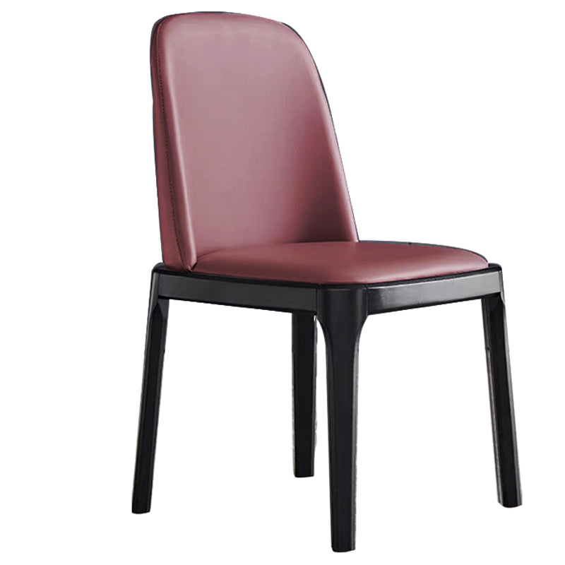Glam Style Wooden Dining Chair Dining Armless Single Chair for Kitchen Burgundy Black Clearhalo ' kitchen&dining_furn' 'Dining Chairs' 'Dining Tables & Seating' 'dining_chair' 'furn' 'furn_dining_chair' 'Furniture' 'furniture_dining_chair' 'Kitchen & Dining Furniture' 'kitchen' 4118736