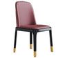 Glam Style Wooden Dining Chair Dining Armless Single Chair for Kitchen Burgundy Brass Gold Clearhalo ' kitchen&dining_furn' 'Dining Chairs' 'Dining Tables & Seating' 'dining_chair' 'furn' 'furn_dining_chair' 'Furniture' 'furniture_dining_chair' 'Kitchen & Dining Furniture' 'kitchen' 4118739