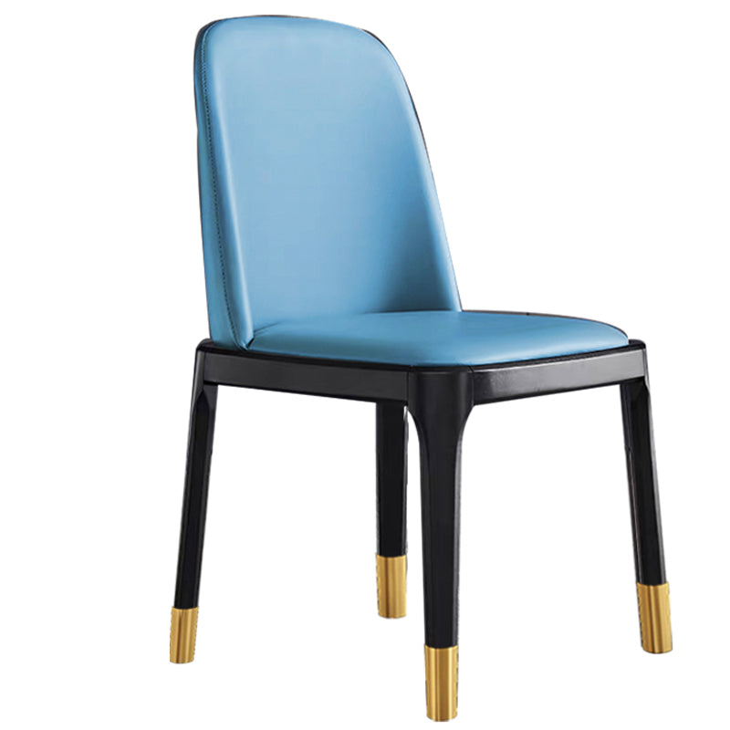 Glam Style Wooden Dining Chair Dining Armless Single Chair for Kitchen Blue Brass Gold Clearhalo ' kitchen&dining_furn' 'Dining Chairs' 'Dining Tables & Seating' 'dining_chair' 'furn' 'furn_dining_chair' 'Furniture' 'furniture_dining_chair' 'Kitchen & Dining Furniture' 'kitchen' 4118741