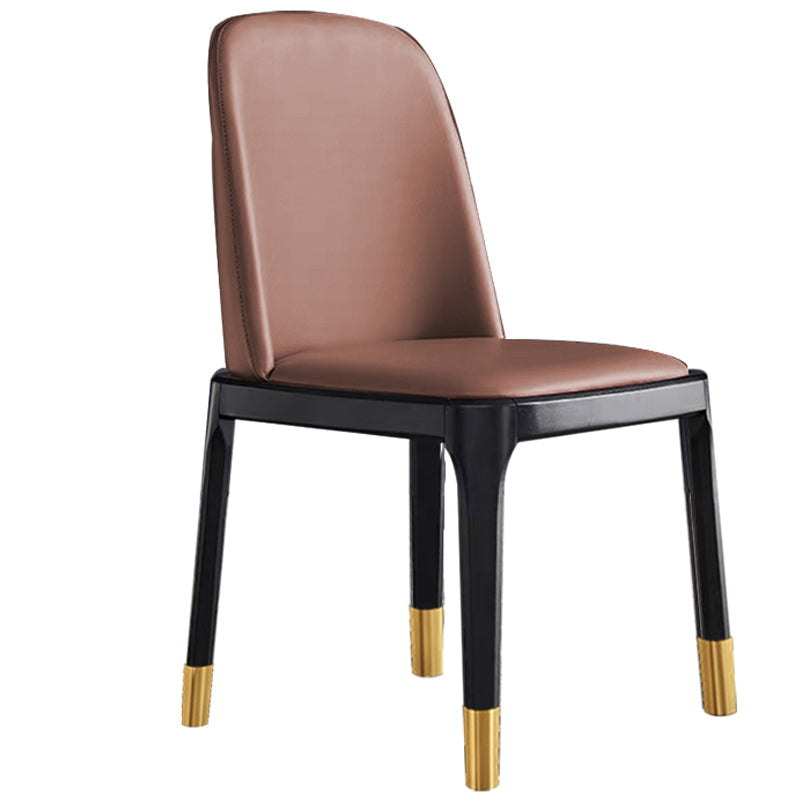Glam Style Wooden Dining Chair Dining Armless Single Chair for Kitchen Coffee Brass Gold Clearhalo ' kitchen&dining_furn' 'Dining Chairs' 'Dining Tables & Seating' 'dining_chair' 'furn' 'furn_dining_chair' 'Furniture' 'furniture_dining_chair' 'Kitchen & Dining Furniture' 'kitchen' 4118743