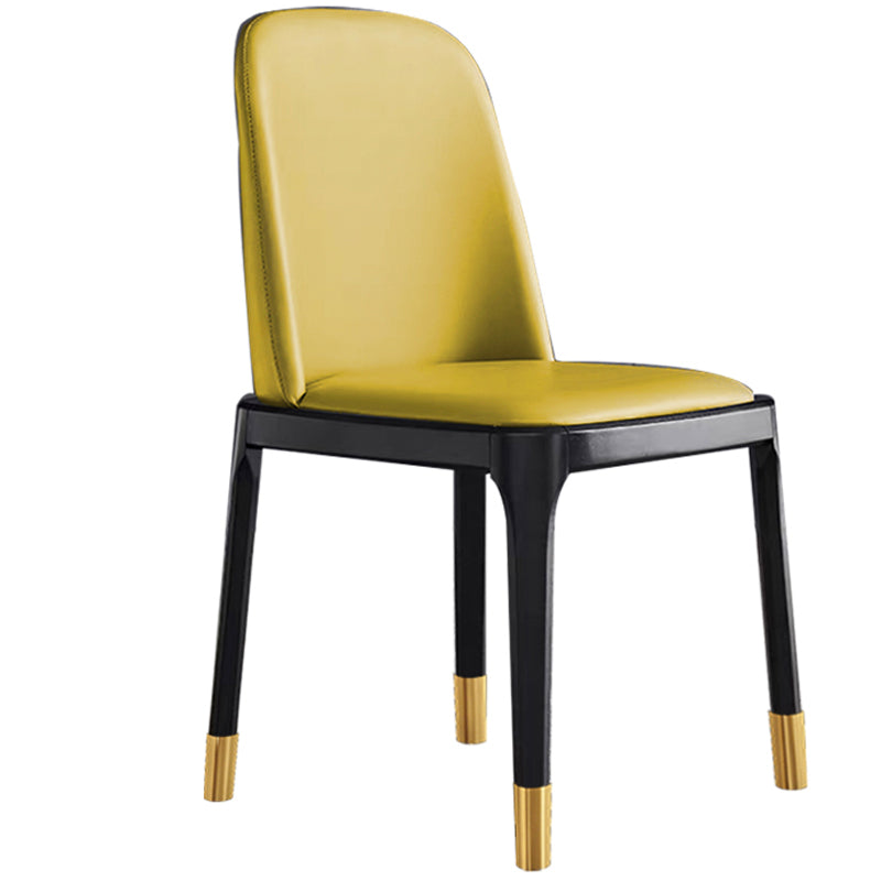 Glam Style Wooden Dining Chair Dining Armless Single Chair for Kitchen Yellow Brass Gold Clearhalo ' kitchen&dining_furn' 'Dining Chairs' 'Dining Tables & Seating' 'dining_chair' 'furn' 'furn_dining_chair' 'Furniture' 'furniture_dining_chair' 'Kitchen & Dining Furniture' 'kitchen' 4118747