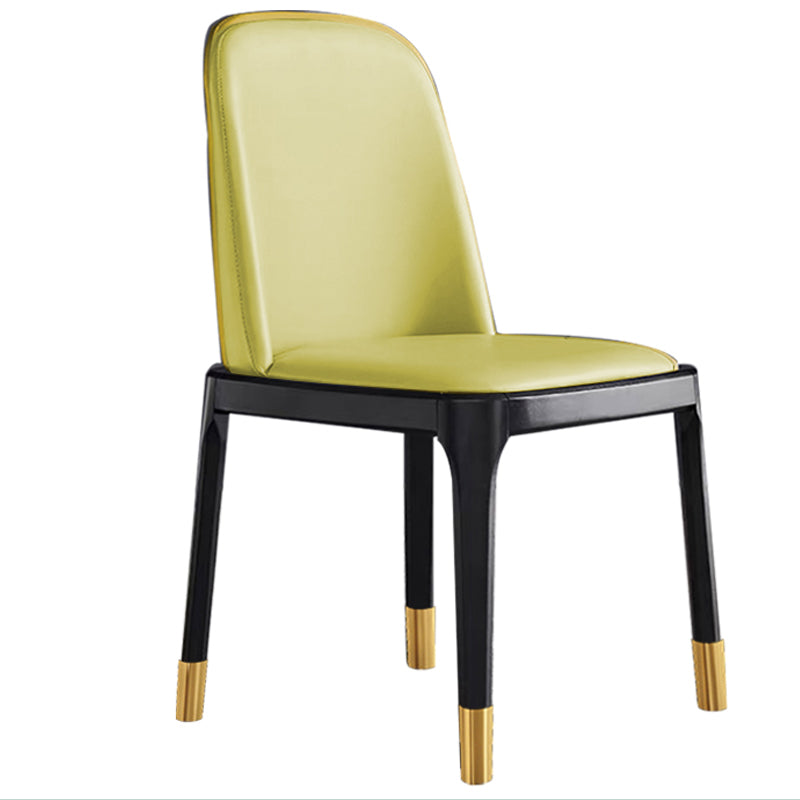 Glam Style Wooden Dining Chair Dining Armless Single Chair for Kitchen Beige Brass Gold Clearhalo ' kitchen&dining_furn' 'Dining Chairs' 'Dining Tables & Seating' 'dining_chair' 'furn' 'furn_dining_chair' 'Furniture' 'furniture_dining_chair' 'Kitchen & Dining Furniture' 'kitchen' 4118749