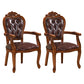 Scandinavian Style Rubberwood Chair Kitchen Open Back Arm Chairs (Set of 2) Black-Brown Clearhalo ' kitchen&dining_furn' 'Dining Chairs' 'Dining Tables & Seating' 'dining_chair' 'furn' 'furn_dining_chair' 'Furniture' 'furniture_dining_chair' 'Kitchen & Dining Furniture' 'kitchen' 4118752