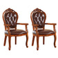 Scandinavian Style Rubberwood Chair Kitchen Open Back Arm Chairs (Set of 2) Brown-Black Clearhalo ' kitchen&dining_furn' 'Dining Chairs' 'Dining Tables & Seating' 'dining_chair' 'furn' 'furn_dining_chair' 'Furniture' 'furniture_dining_chair' 'Kitchen & Dining Furniture' 'kitchen' 4118755