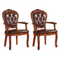 Scandinavian Style Rubberwood Chair Kitchen Open Back Arm Chairs (Set of 2) Dark Brown Clearhalo ' kitchen&dining_furn' 'Dining Chairs' 'Dining Tables & Seating' 'dining_chair' 'furn' 'furn_dining_chair' 'Furniture' 'furniture_dining_chair' 'Kitchen & Dining Furniture' 'kitchen' 4118759