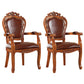 Scandinavian Style Rubberwood Chair Kitchen Open Back Arm Chairs (Set of 2) Red Brown Clearhalo ' kitchen&dining_furn' 'Dining Chairs' 'Dining Tables & Seating' 'dining_chair' 'furn' 'furn_dining_chair' 'Furniture' 'furniture_dining_chair' 'Kitchen & Dining Furniture' 'kitchen' 4118761