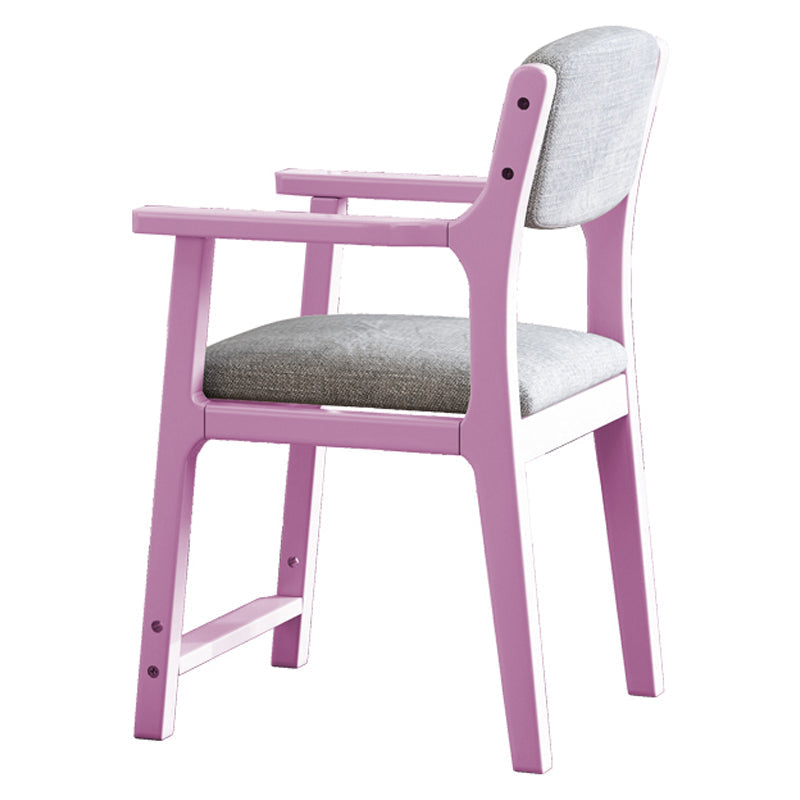 Contemporary Style Wooden Dining Chair Open Back Dining Arm Chairs for Kitchen Pink 1 Piece Clearhalo ' kitchen&dining_furn' 'Dining Chairs' 'Dining Tables & Seating' 'dining_chair' 'furn' 'furn_dining_chair' 'Furniture' 'furniture_dining_chair' 'Kitchen & Dining Furniture' 'kitchen' 4118769