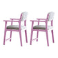Contemporary Style Wooden Dining Chair Open Back Dining Arm Chairs for Kitchen Pink 2 Piece Set Clearhalo ' kitchen&dining_furn' 'Dining Chairs' 'Dining Tables & Seating' 'dining_chair' 'furn' 'furn_dining_chair' 'Furniture' 'furniture_dining_chair' 'Kitchen & Dining Furniture' 'kitchen' 4118770