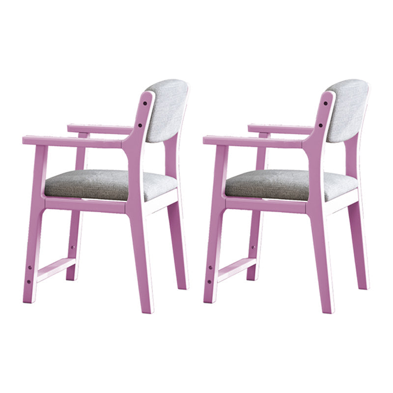 Contemporary Style Wooden Dining Chair Open Back Dining Arm Chairs for Kitchen Pink 2 Piece Set Clearhalo ' kitchen&dining_furn' 'Dining Chairs' 'Dining Tables & Seating' 'dining_chair' 'furn' 'furn_dining_chair' 'Furniture' 'furniture_dining_chair' 'Kitchen & Dining Furniture' 'kitchen' 4118770