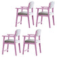 Contemporary Style Wooden Dining Chair Open Back Dining Arm Chairs for Kitchen Pink 4 Piece Set Clearhalo ' kitchen&dining_furn' 'Dining Chairs' 'Dining Tables & Seating' 'dining_chair' 'furn' 'furn_dining_chair' 'Furniture' 'furniture_dining_chair' 'Kitchen & Dining Furniture' 'kitchen' 4118772