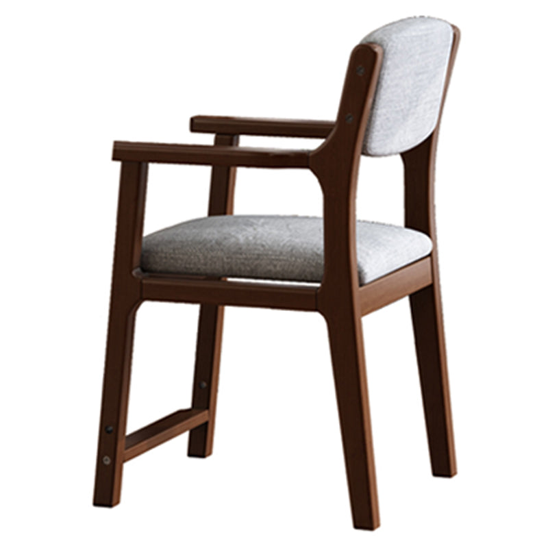 Contemporary Style Wooden Dining Chair Open Back Dining Arm Chairs for Kitchen Walnut 1 Piece Clearhalo ' kitchen&dining_furn' 'Dining Chairs' 'Dining Tables & Seating' 'dining_chair' 'furn' 'furn_dining_chair' 'Furniture' 'furniture_dining_chair' 'Kitchen & Dining Furniture' 'kitchen' 4118774