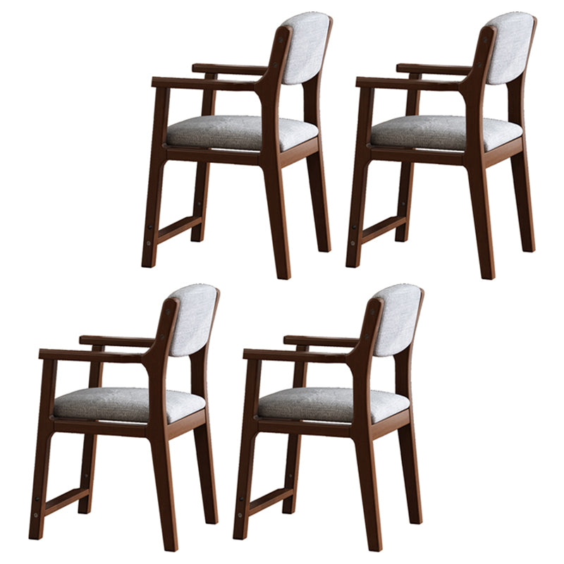 Contemporary Style Wooden Dining Chair Open Back Dining Arm Chairs for Kitchen Walnut 4 Piece Set Clearhalo ' kitchen&dining_furn' 'Dining Chairs' 'Dining Tables & Seating' 'dining_chair' 'furn' 'furn_dining_chair' 'Furniture' 'furniture_dining_chair' 'Kitchen & Dining Furniture' 'kitchen' 4118778
