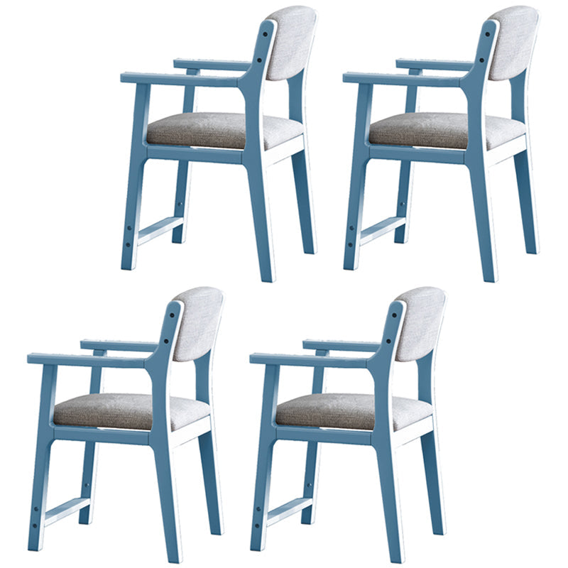 Contemporary Style Wooden Dining Chair Open Back Dining Arm Chairs for Kitchen Blue 4 Piece Set Clearhalo ' kitchen&dining_furn' 'Dining Chairs' 'Dining Tables & Seating' 'dining_chair' 'furn' 'furn_dining_chair' 'Furniture' 'furniture_dining_chair' 'Kitchen & Dining Furniture' 'kitchen' 4118784