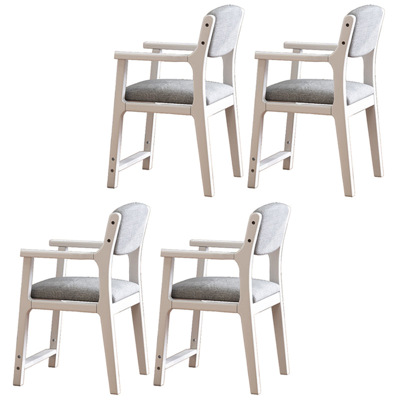 Contemporary Style Wooden Dining Chair Open Back Dining Arm Chairs for Kitchen White 4 Piece Set Clearhalo ' kitchen&dining_furn' 'Dining Chairs' 'Dining Tables & Seating' 'dining_chair' 'furn' 'furn_dining_chair' 'Furniture' 'furniture_dining_chair' 'Kitchen & Dining Furniture' 'kitchen' 4118793