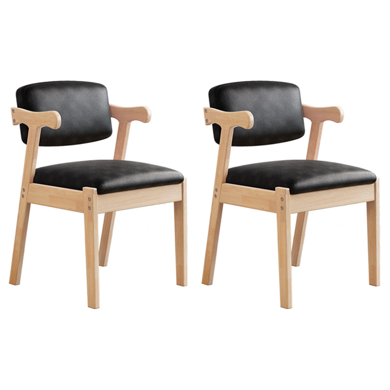 Contemporary Style Wooden Dining Chairs Open Back Dining Arm Chairs for Kitchen Black 2 Piece Set Clearhalo ' kitchen&dining_furn' 'Dining Chairs' 'Dining Tables & Seating' 'dining_chair' 'furn' 'furn_dining_chair' 'Furniture' 'furniture_dining_chair' 'Kitchen & Dining Furniture' 'kitchen' 4118797