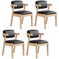 Contemporary Style Wooden Dining Chairs Open Back Dining Arm Chairs for Kitchen Black 4 Piece Set Clearhalo ' kitchen&dining_furn' 'Dining Chairs' 'Dining Tables & Seating' 'dining_chair' 'furn' 'furn_dining_chair' 'Furniture' 'furniture_dining_chair' 'Kitchen & Dining Furniture' 'kitchen' 4118799