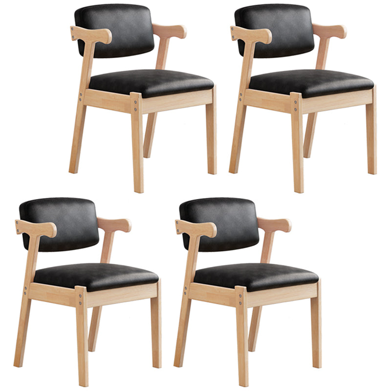 Contemporary Style Wooden Dining Chairs Open Back Dining Arm Chairs for Kitchen Black 4 Piece Set Clearhalo ' kitchen&dining_furn' 'Dining Chairs' 'Dining Tables & Seating' 'dining_chair' 'furn' 'furn_dining_chair' 'Furniture' 'furniture_dining_chair' 'Kitchen & Dining Furniture' 'kitchen' 4118799