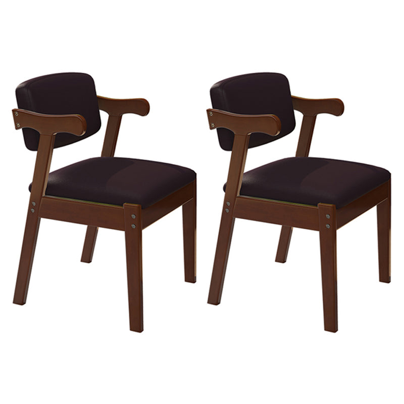 Contemporary Style Wooden Dining Chairs Open Back Dining Arm Chairs for Kitchen Dark Brown 2 Piece Set Clearhalo ' kitchen&dining_furn' 'Dining Chairs' 'Dining Tables & Seating' 'dining_chair' 'furn' 'furn_dining_chair' 'Furniture' 'furniture_dining_chair' 'Kitchen & Dining Furniture' 'kitchen' 4118810