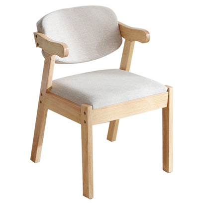 Contemporary Style Wooden Dining Chairs Open Back Dining Arm Chairs for Kitchen Off-White 1 Piece Clearhalo ' kitchen&dining_furn' 'Dining Chairs' 'Dining Tables & Seating' 'dining_chair' 'furn' 'furn_dining_chair' 'Furniture' 'furniture_dining_chair' 'Kitchen & Dining Furniture' 'kitchen' 4118813