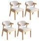Contemporary Style Wooden Dining Chairs Open Back Dining Arm Chairs for Kitchen Off-White 4 Piece Set Clearhalo ' kitchen&dining_furn' 'Dining Chairs' 'Dining Tables & Seating' 'dining_chair' 'furn' 'furn_dining_chair' 'Furniture' 'furniture_dining_chair' 'Kitchen & Dining Furniture' 'kitchen' 4118817