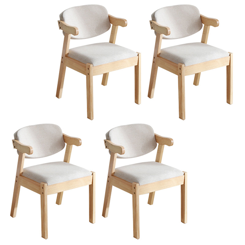 Contemporary Style Wooden Dining Chairs Open Back Dining Arm Chairs for Kitchen Off-White 4 Piece Set Clearhalo ' kitchen&dining_furn' 'Dining Chairs' 'Dining Tables & Seating' 'dining_chair' 'furn' 'furn_dining_chair' 'Furniture' 'furniture_dining_chair' 'Kitchen & Dining Furniture' 'kitchen' 4118817