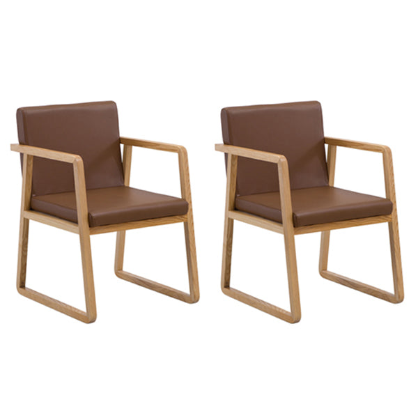 Contemporary Style Dining Side Chair Wooden Dining Arm Chairs for Kitchen Dark Brown 2 Piece Set Clearhalo ' kitchen&dining_furn' 'Dining Chairs' 'Dining Tables & Seating' 'dining_chair' 'furn' 'furn_dining_chair' 'Furniture' 'furniture_dining_chair' 'Kitchen & Dining Furniture' 'kitchen' 4118834