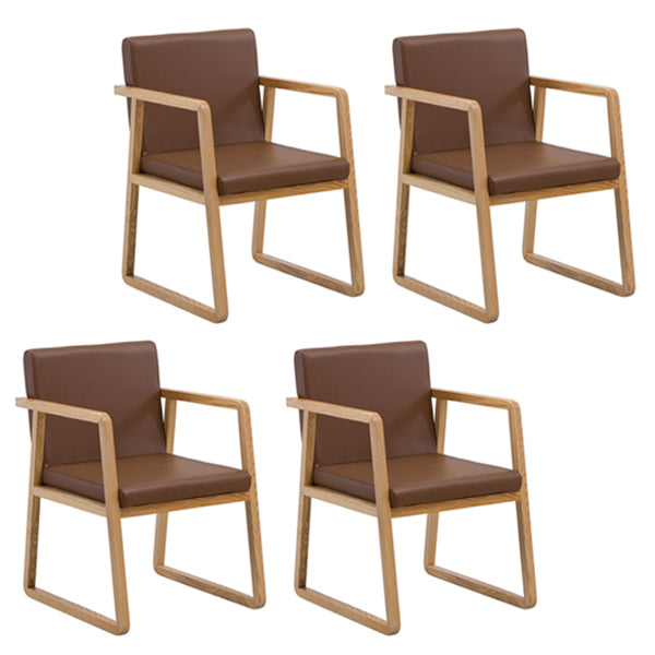 Contemporary Style Dining Side Chair Wooden Dining Arm Chairs for Kitchen Dark Brown 4 Piece Set Clearhalo ' kitchen&dining_furn' 'Dining Chairs' 'Dining Tables & Seating' 'dining_chair' 'furn' 'furn_dining_chair' 'Furniture' 'furniture_dining_chair' 'Kitchen & Dining Furniture' 'kitchen' 4118835