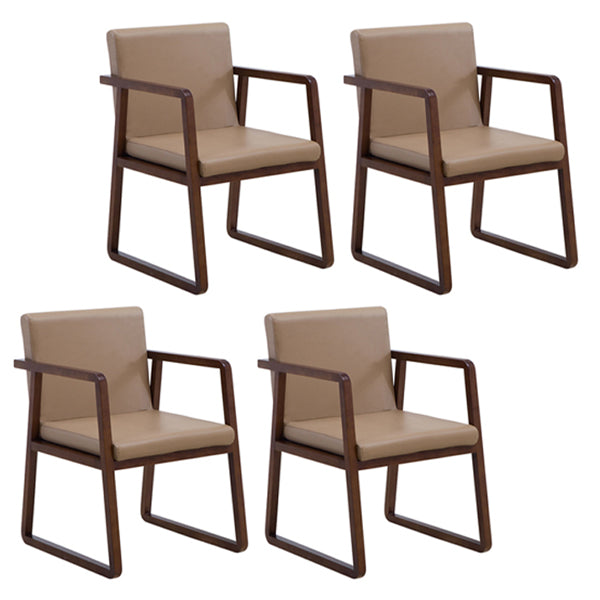 Contemporary Style Dining Side Chair Wooden Dining Arm Chairs for Kitchen Khaki 4 Piece Set Clearhalo ' kitchen&dining_furn' 'Dining Chairs' 'Dining Tables & Seating' 'dining_chair' 'furn' 'furn_dining_chair' 'Furniture' 'furniture_dining_chair' 'Kitchen & Dining Furniture' 'kitchen' 4118844