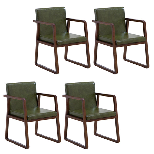 Contemporary Style Dining Side Chair Wooden Dining Arm Chairs for Kitchen Blackish Green 4 Piece Set Clearhalo ' kitchen&dining_furn' 'Dining Chairs' 'Dining Tables & Seating' 'dining_chair' 'furn' 'furn_dining_chair' 'Furniture' 'furniture_dining_chair' 'Kitchen & Dining Furniture' 'kitchen' 4118847