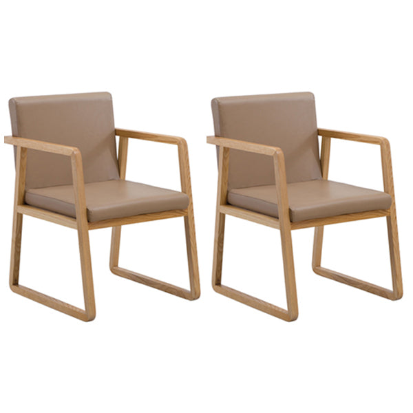 Contemporary Style Dining Side Chair Wooden Dining Arm Chairs for Kitchen Dark Khaki 2 Piece Set Clearhalo ' kitchen&dining_furn' 'Dining Chairs' 'Dining Tables & Seating' 'dining_chair' 'furn' 'furn_dining_chair' 'Furniture' 'furniture_dining_chair' 'Kitchen & Dining Furniture' 'kitchen' 4118852